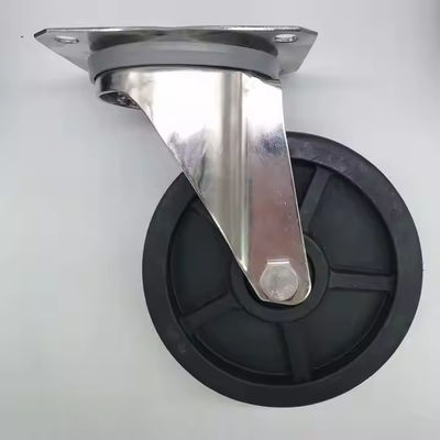 Baja tahan karat Hitam Roda Castor Berputar Tugas Berat Lebar Lapisan 50mm Tahan Panas