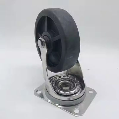Baja tahan karat Hitam Roda Castor Berputar Tugas Berat Lebar Lapisan 50mm Tahan Panas