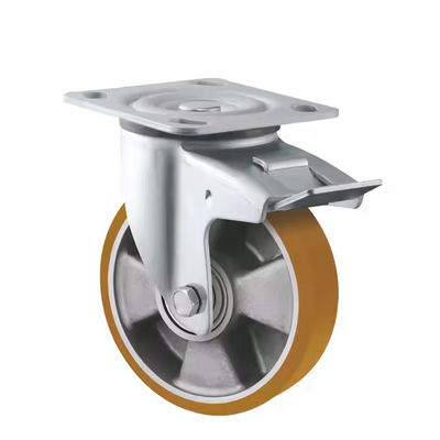 5 Inch 6 Inch 8 Inch Heavy Duty Swivel Casters Roda Gaya Eropa Aluminium Core PU Caster