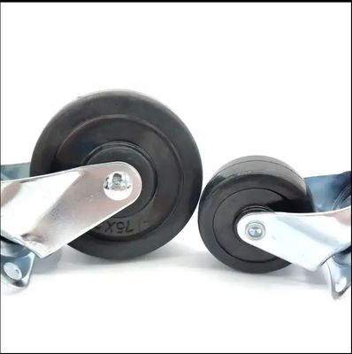 Black Light Duty Caster Wheels 3 Inch Rubber Caster Wheels 75mm Berputar Lemes Berjalan