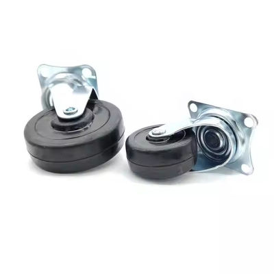 Black Light Duty Caster Wheels 3 Inch Rubber Caster Wheels 75mm Berputar Lemes Berjalan