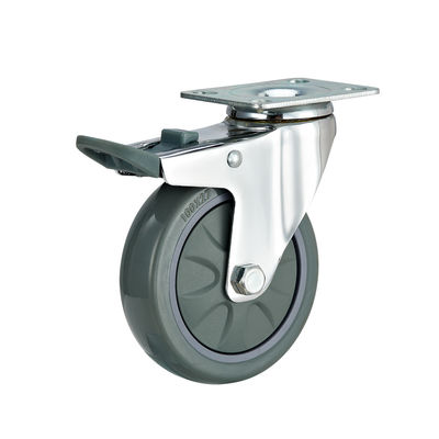 3 Inch 4 Inch 5 Inch Industrial Casters Berat Kapasitas 100kg PU Rotary Caster Wheels