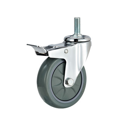 3 Inch 4 Inch 5 Inch Industrial Casters Berat Kapasitas 100kg PU Rotary Caster Wheels