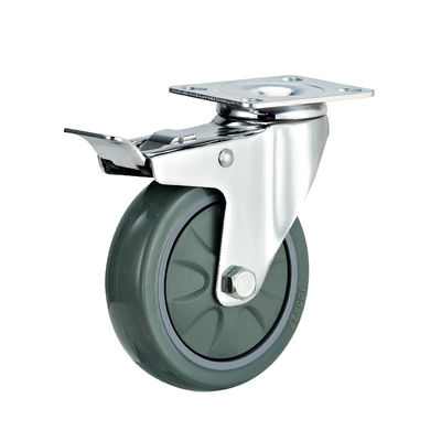 3 Inch 4 Inch 5 Inch Industrial Casters Berat Kapasitas 100kg PU Rotary Caster Wheels