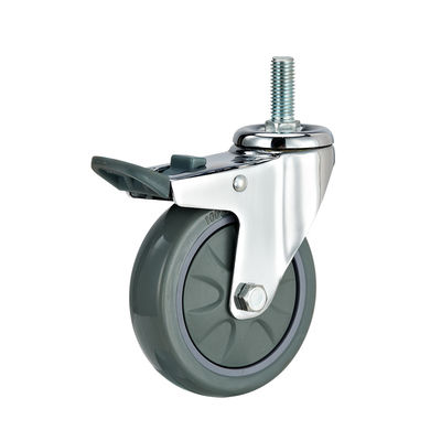 3 Inch 4 Inch 5 Inch Industrial Casters Berat Kapasitas 100kg PU Rotary Caster Wheels