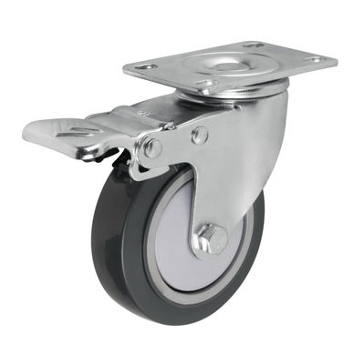Pakai tahan casters industri awet PU Roda Castor Berjalan halus
