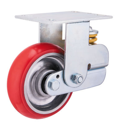 Aluminium Core Rubber Spring Loaded Castor Wheels 150mm 200mm Diameter