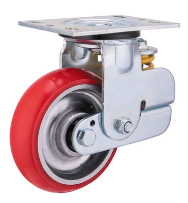 Aluminium Core Rubber Spring Loaded Castor Wheels 150mm 200mm Diameter