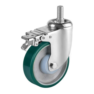 Aluminium Polyurethane Roller Wheels Dengan Ball Bearings, Industrial Medium Heavy Duty Rollers