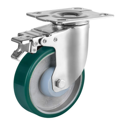 Aluminium Polyurethane Roller Wheels Dengan Ball Bearings, Industrial Medium Heavy Duty Rollers