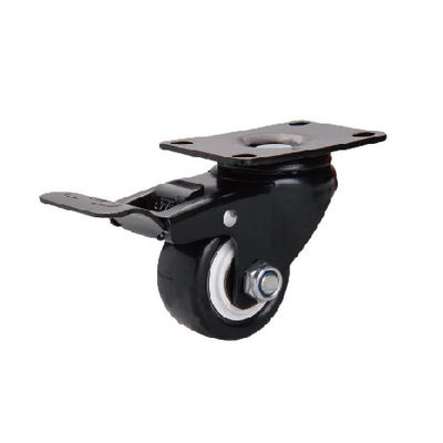 PP PU PVC Universal Furniture Casters Hitam Roda Caster Ringan