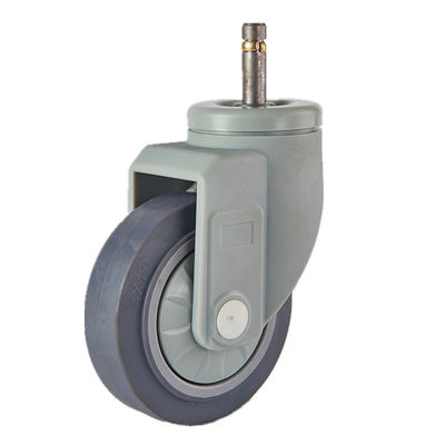Plastik Yoke TPR Medium Duty Medical Casters Roda Pemasangan Plate Top Mount