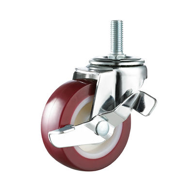 Furniture Casters PU Light Duty, Polypropylene Caster Wheels Disesuaikan