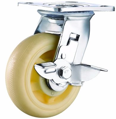 100mm - 200mm Heavy Duty Castors Rocks Wear Resistant Polyurethane Tread Casters