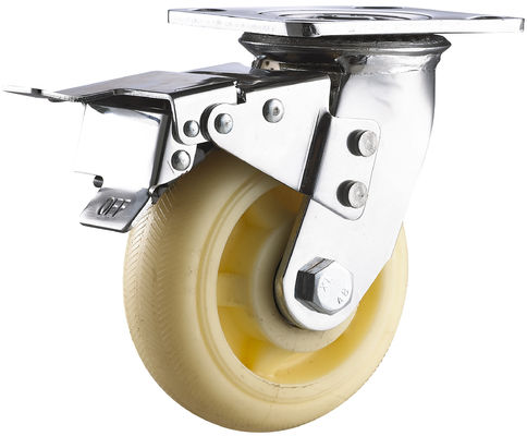 100mm - 200mm Heavy Duty Castors Rocks Wear Resistant Polyurethane Tread Casters