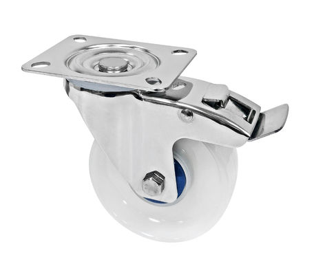 Raksasa medium 304 stainless steel Casters Putih PA Casters 150-200KG Kapasitas beban