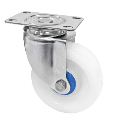 Raksasa medium 304 stainless steel Casters Putih PA Casters 150-200KG Kapasitas beban