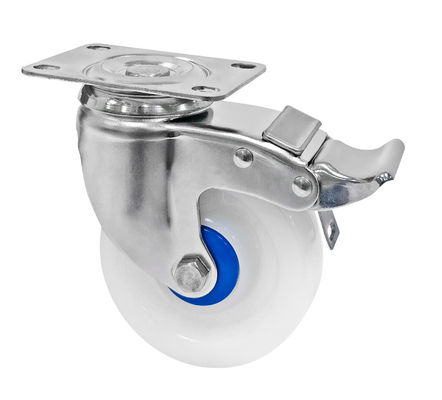 Raksasa medium 304 stainless steel Casters Putih PA Casters 150-200KG Kapasitas beban