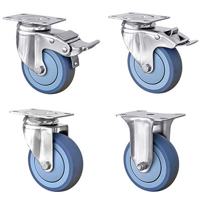 Roda Castor TPR Biru Bertugas Sedeng 100kg-150KG Roda Castor Baja Tidak Berlemak