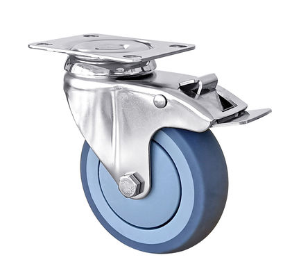 Roda Castor TPR Biru Bertugas Sedeng 100kg-150KG Roda Castor Baja Tidak Berlemak