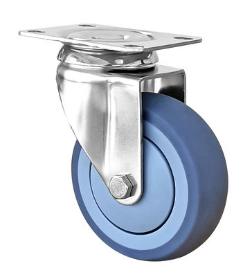 Roda Castor TPR Biru Bertugas Sedeng 100kg-150KG Roda Castor Baja Tidak Berlemak