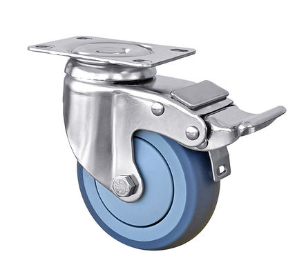 Roda Castor TPR Biru Bertugas Sedeng 100kg-150KG Roda Castor Baja Tidak Berlemak