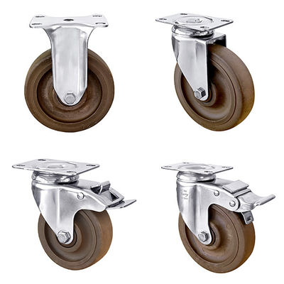 304 Baja tahan karat Roda Castor 125mm Roda Castor Nylon Suhu Tinggi