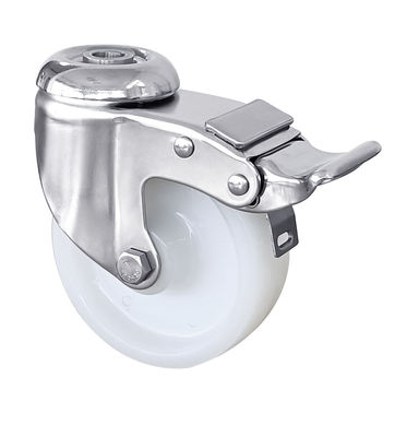 PA Rustless Steel Plate Casters Medium Duty Threaded Caster Wheels 75mm 125mm