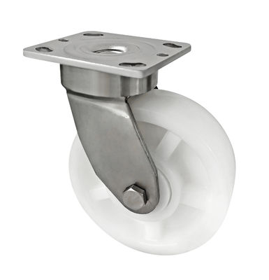 White PA Caster 304 Baja tahan karat Heavy Duty Caster Wheels 400KG-600KG Kapasitas beban